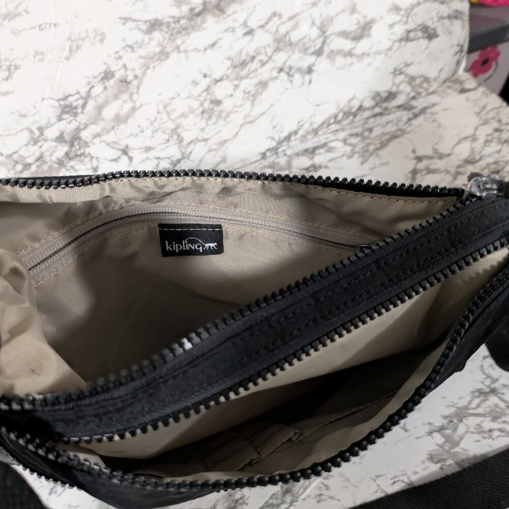 Kipling Annabelle Solid Black Crossbody Strap Mul… - image 4